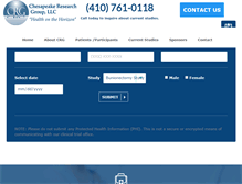 Tablet Screenshot of chesapeakeresearchgroup.com